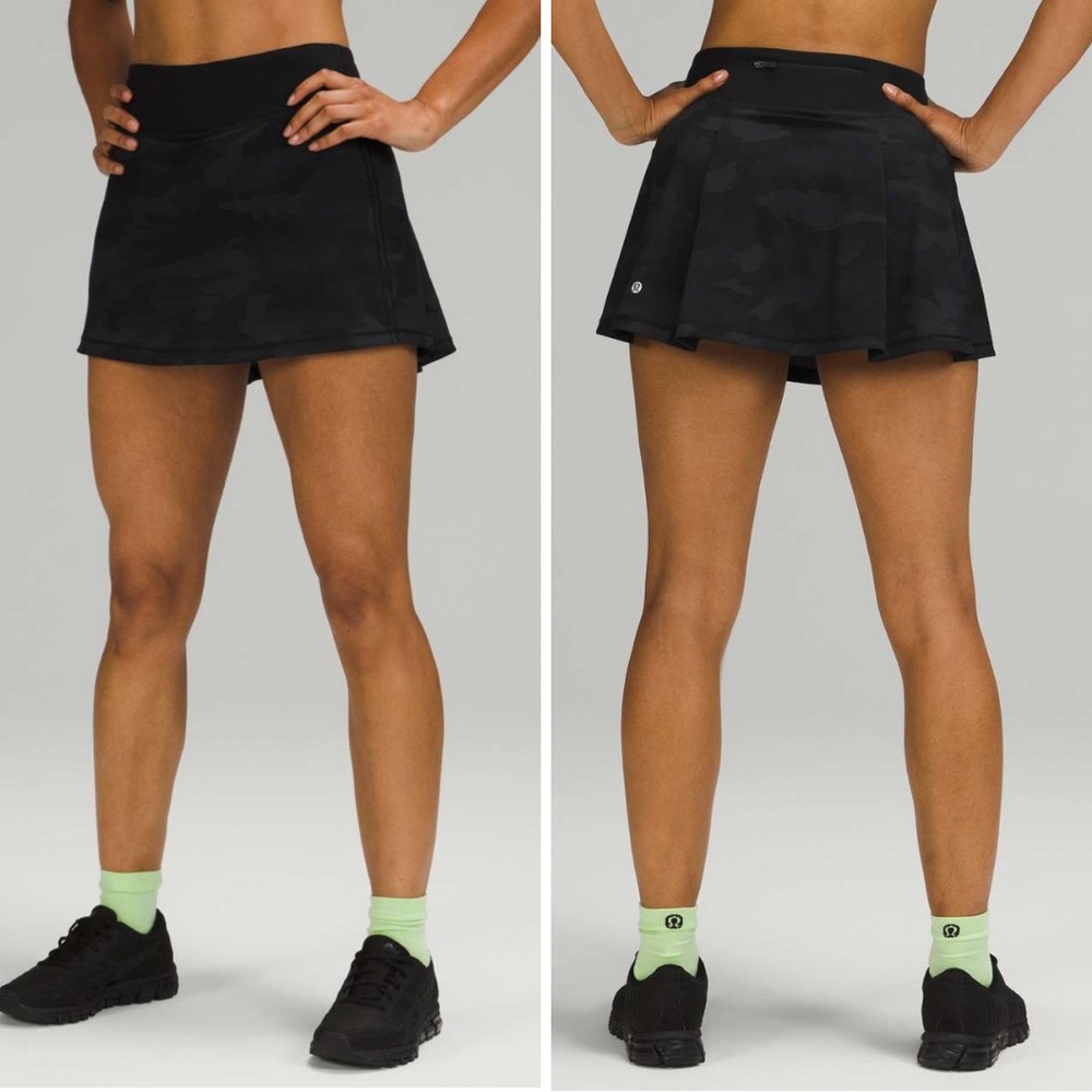 Lululemon Pace Rival Mid Rise Skirt *Long Size 6 Heritage 365 Camo Deep Coal